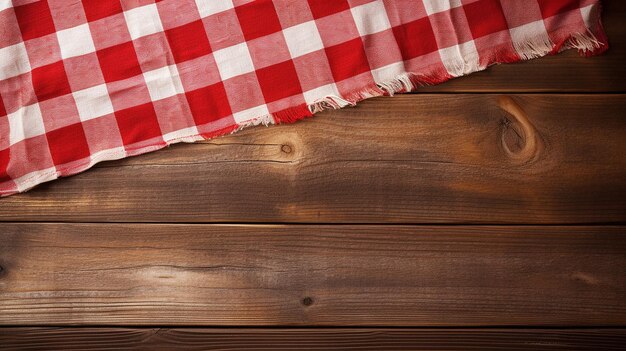 nappe à carreaux sur fond de bois