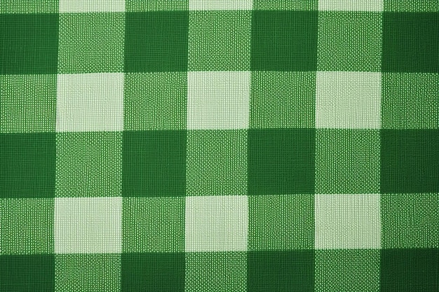 Photo une nappe à carreaux verts et blancs avec un motif à carreaux verts.