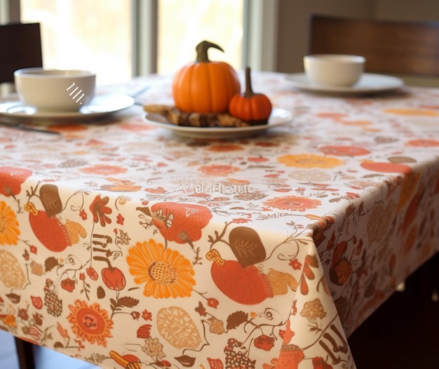 Une nappe festive avec un motif Thanksgiving