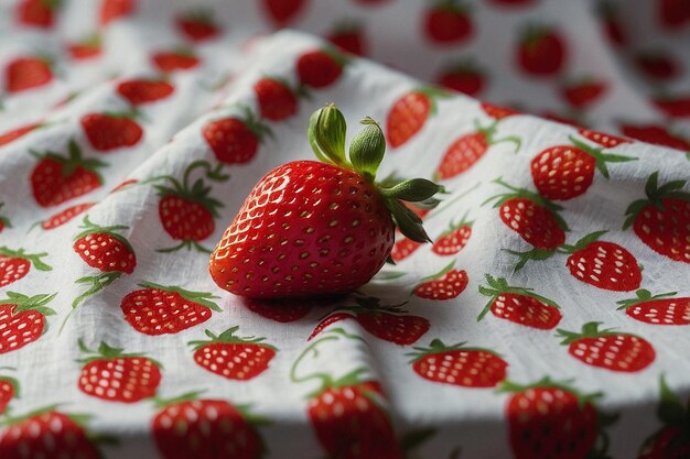 Photo une nappe à motif de fraise