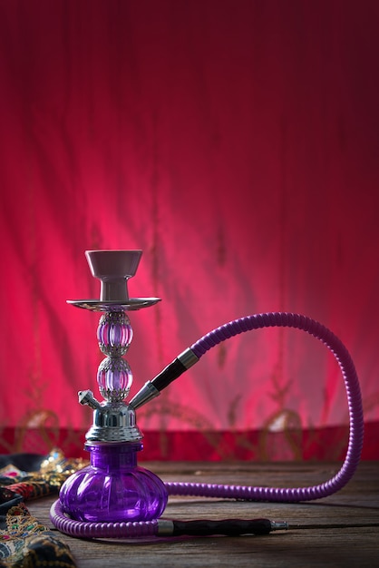 narguilé chicha fumée violet verre