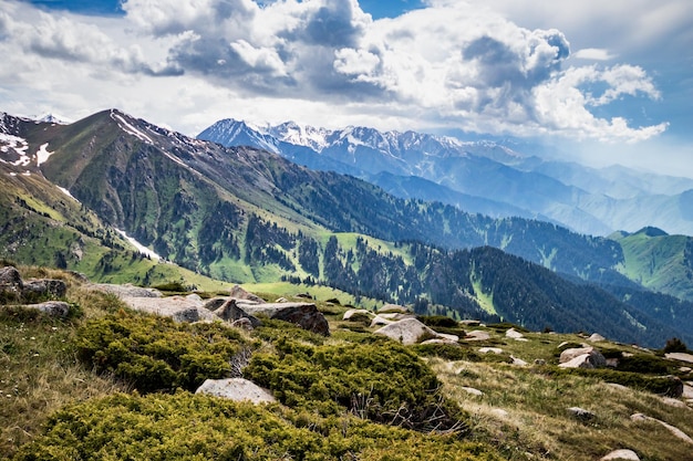 Nature alpine de la chaîne de montagnes Tien Shan d'Asie centrale du Kazakhstan