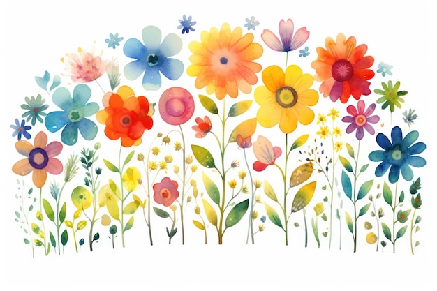 Nature décorative fleur de plante fond floral design fond illustration de printemps fleur d'aquarelle d'été