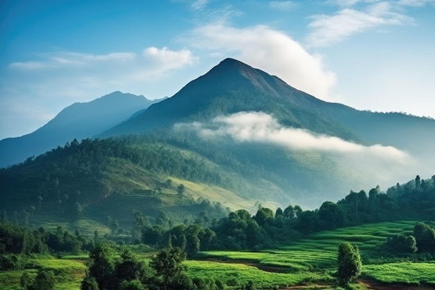 Nature étonnante Montagnes et brume