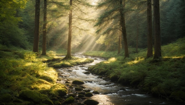 Nature et faune Images d'animaux, de plantes et de paysages naturels, scène forestière sereine