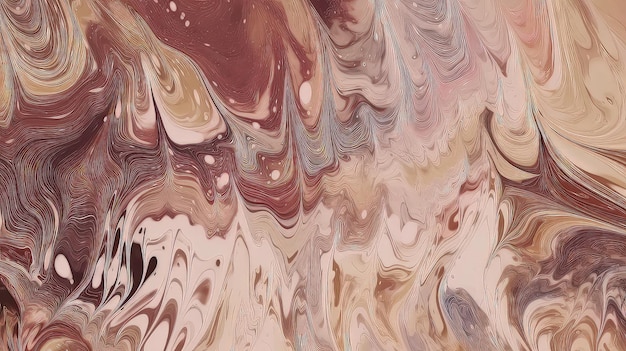 La nature fluide et organique du marbre est capturée dans ce fond marbré abstrait avec ses motifs tourbillonnants et sa palette de couleurs douces Généré par AI