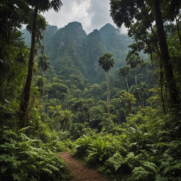 La nature de la forêt de montagne Le paysage de la jungle