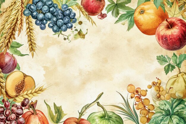 La nature généreuse Récolte de fruits frais et juteux dans une illustration vivante d'aquarelle de jardin