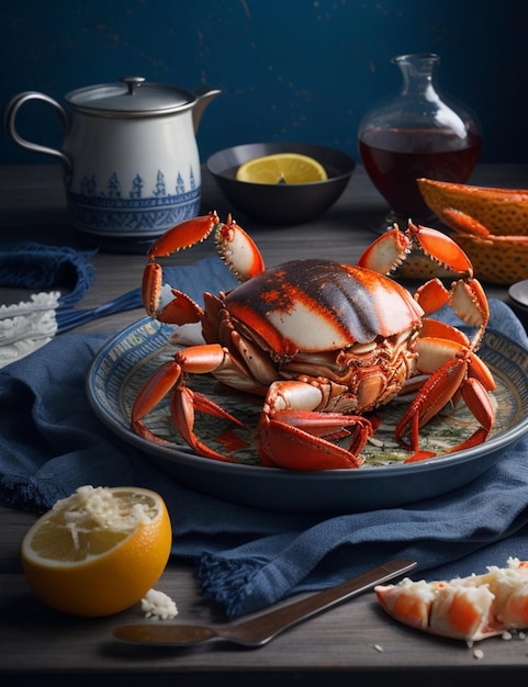 nature morte de l'Alaska papier peint de crabe cuit au four