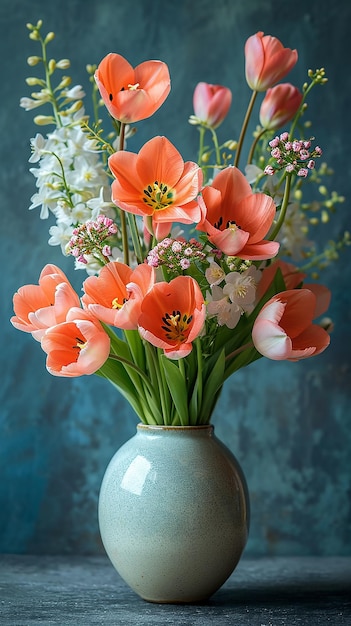 Nature morte au bouquet de fleurs dans un vase