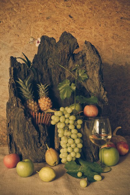 Photo nature morte aux fruits.