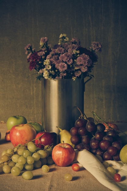 Photo nature morte aux fruits.