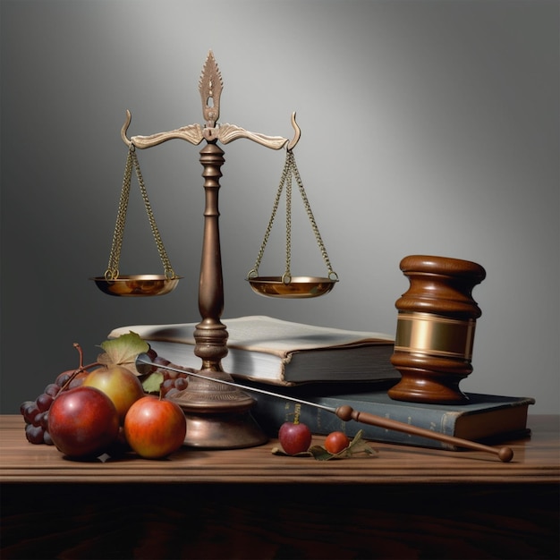 La nature morte avec les balances de la justice