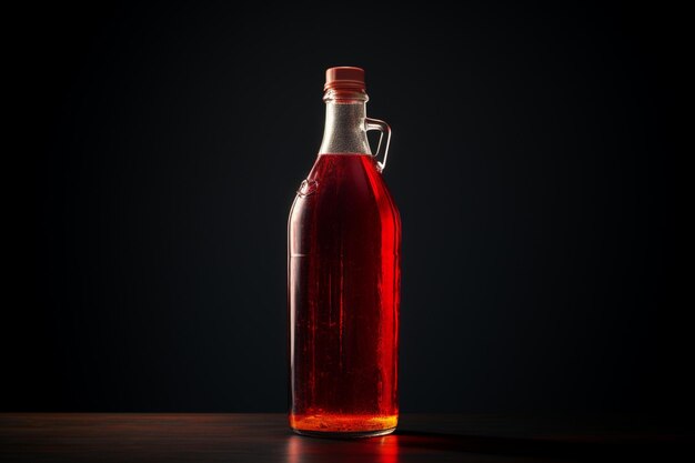 Photo la nature morte d'une bouteille de kombucha