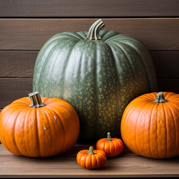 Nature morte avec des citrouilles pour les décorations Arrière-plan d'Halloween