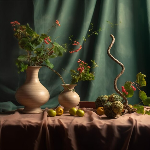 La nature morte avec la décoration végétale