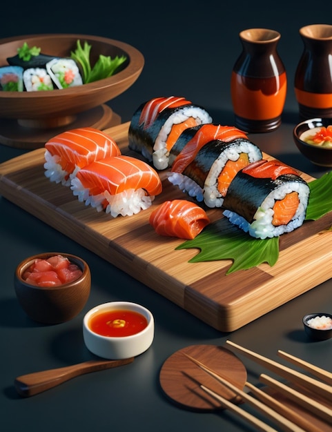 la nature morte du papier peint de sushi