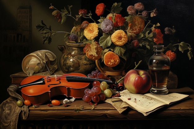 Nature morte avec instrument de musique