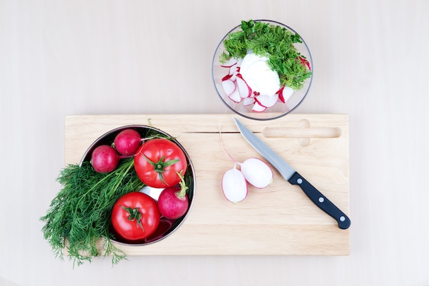 Nature morte avec des légumes frais sains