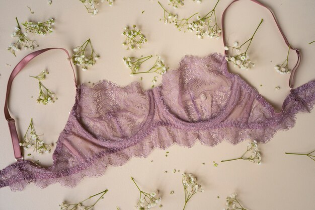 Photo nature morte de lingerie soutien-gorge