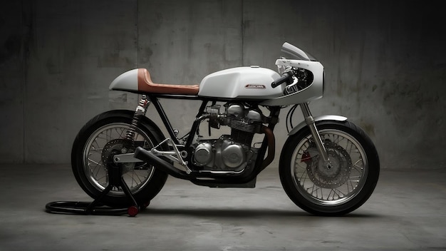 La nature morte d'une moto de style café-racer