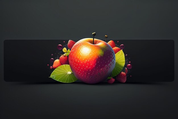 Nature morte pomme fruit affiche créative couverture bannière papier peint fond design art