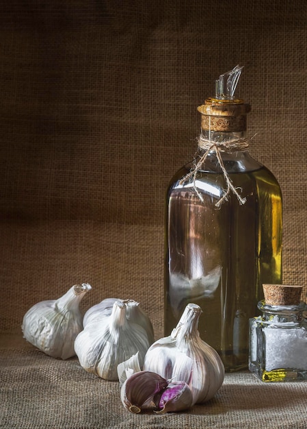 Nature morte rurale avec des ingrédients méditerranéens