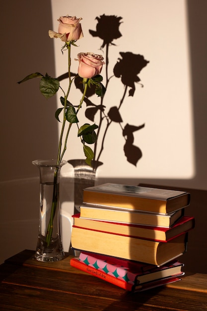Photo la nature morte de sant jordi pour le jour des livres et des roses