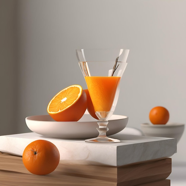 Une nature morte avec la simplicité d'une seule orange