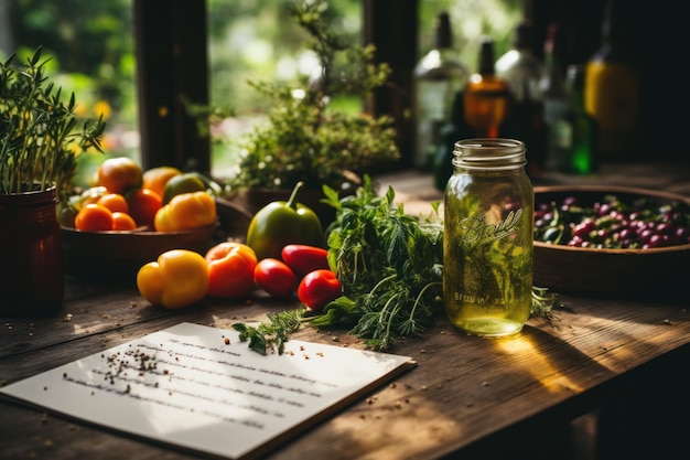 Nature morte vibrante avec des légumes colorés IA générative