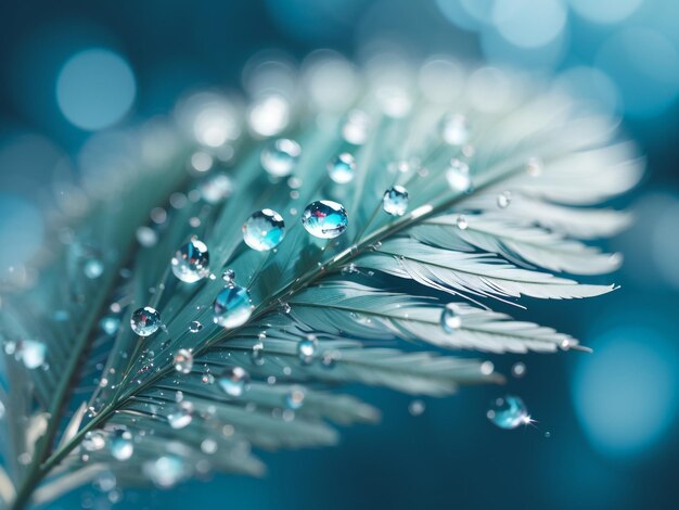 Nature's Elegance Gouttelettes d'eau transparentes sur les plumes d'oiseaux blancs