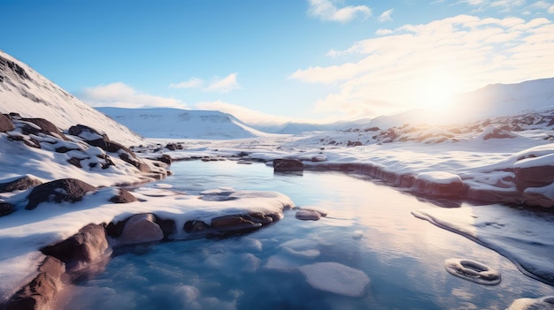 Photo nature sources géothermiques arctiques illustration paysage vapeur d'eau voyages tourisme geysers nature sources géothermales arctiques