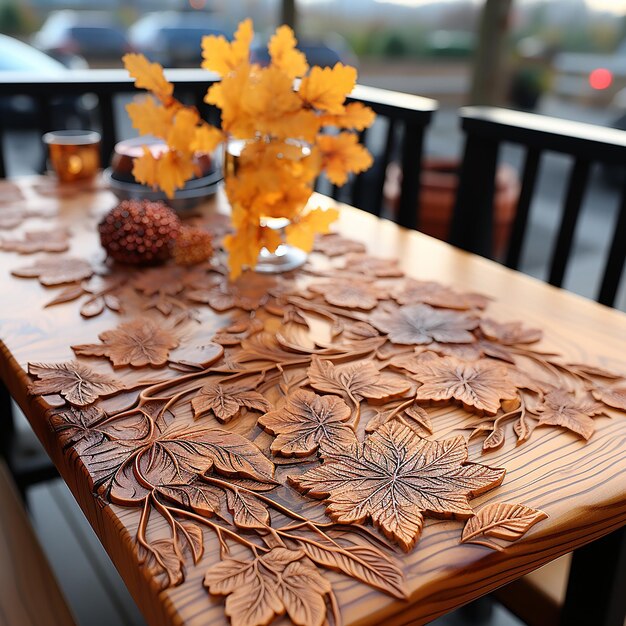 nature_touch_érable_feuilles_et_bois_table_dans_avant