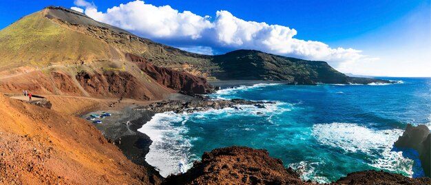 Nature unique de la belle volcanique de Lanzarote. Les îles Canaries