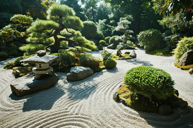 Photo nature39s havre tranquille jardin minimaliste d'inspiration japonaise vide de présence humaine