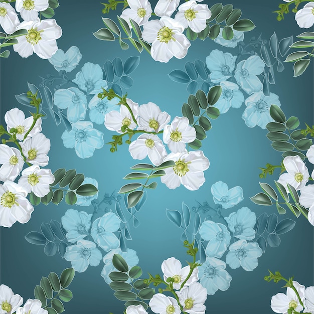 Photo naturel topique avec motif transparent fleur blanche