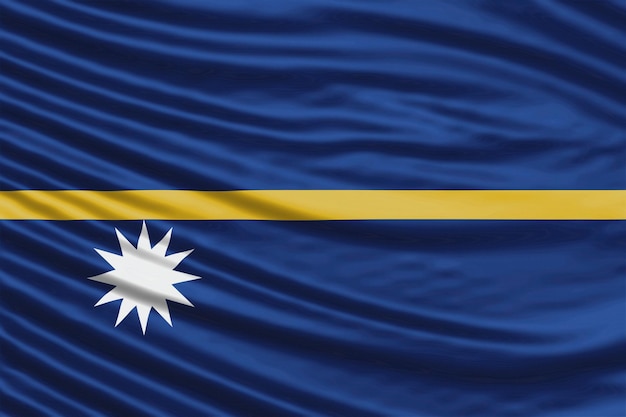 Nauru Flag Wave Close Up, fond de drapeau national