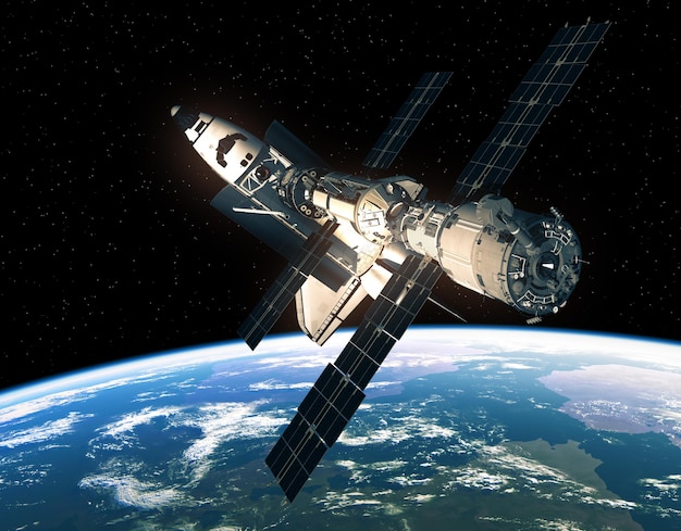 Navette spatiale et station spatiale internationale dans l'espace