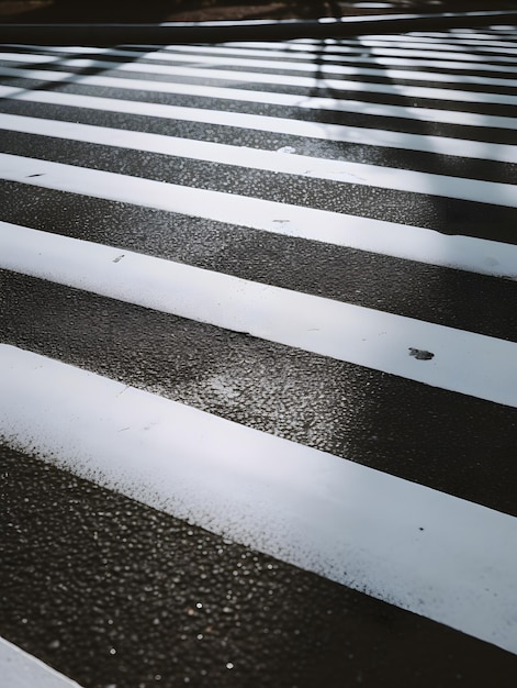 Naviguer dans les rues avec des lignes blanches sur l'asphalte