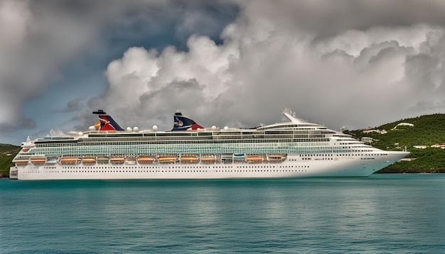 Photo un navire de croisière est amarré dans l'eau avec d'autres avions