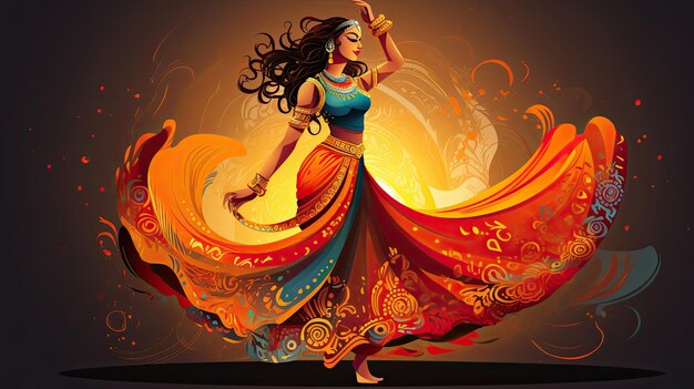 Navratri est une illustration vectorielle du festival de garba indien.