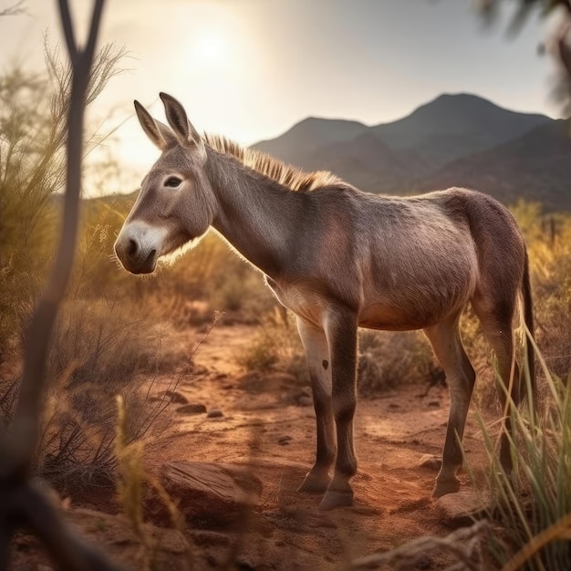 Âne dans l'IA générative de l'habitat naturel