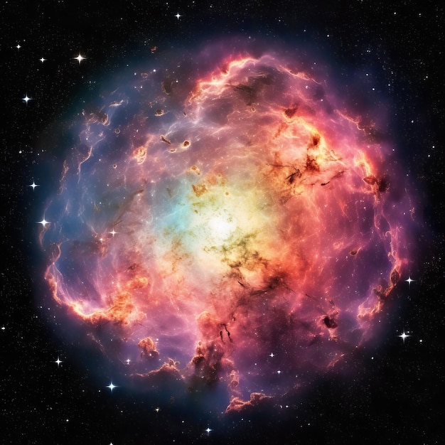 Photo une nébuleuse avec une étoile qui a été détruite par l'explosion.