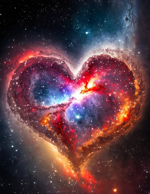 La nébuleuse en forme de cœur Galaxie du cœur Symbole astrologique de l'amour Jour de la Saint-Valentin