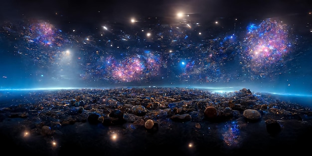 Photo nébuleuse milkyway et galaxies dans l'espace 3d