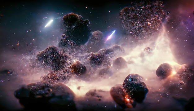 Nébuleuse planétaire Nébuleuse dans l'espace galaxie Bel espace néon abstrait illustration 3D