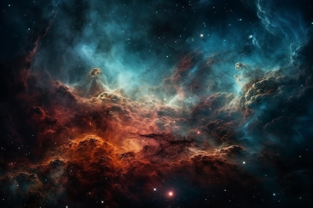 Une nébuleuse spatiale avec des étoiles et une nébuleuse en arrière-plan fond d'écran fond d'univers