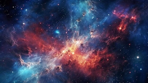 Photo nébuleuses et galaxies dans l'espace arrière-plan du cosmos abstrait
