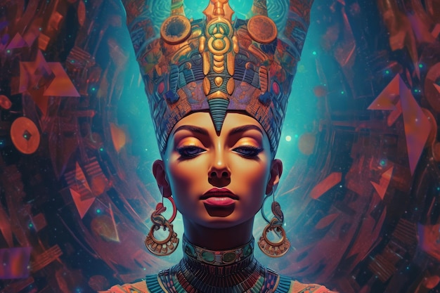 Néfertiti Portrait Illustration