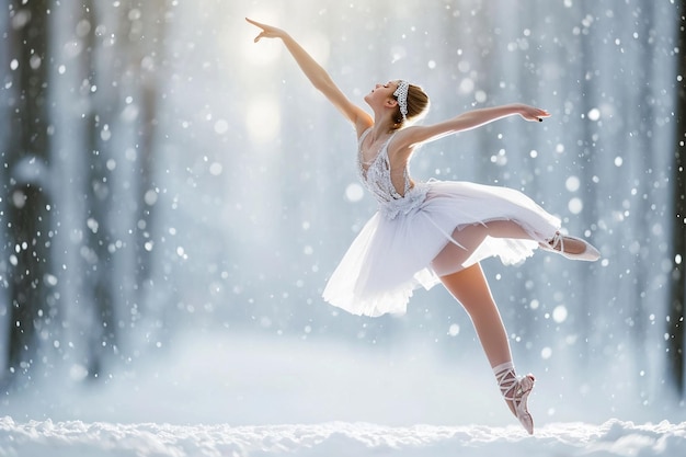 La neige du ballet arctique tombe
